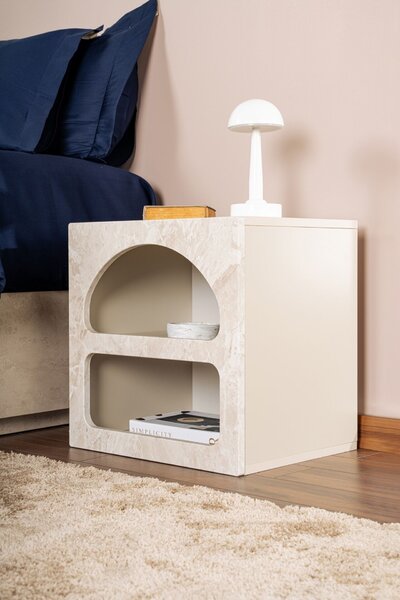 Hanah Home Lorin Éjjeliszekrény, travertin márvány és homokkő, travertin