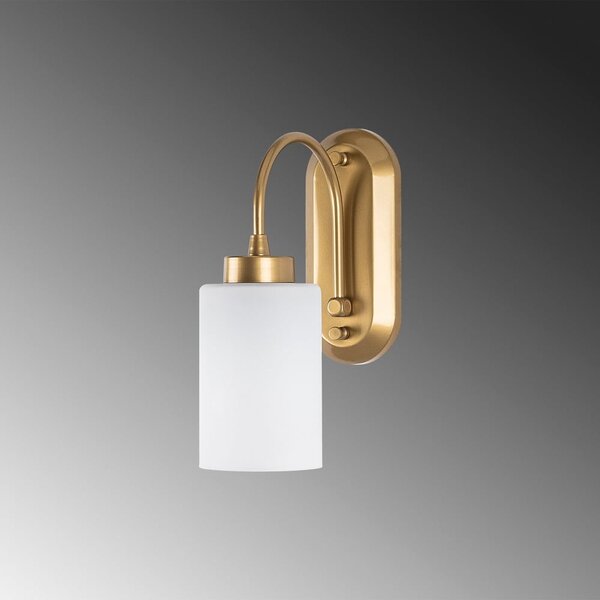 Fehér-aranyszínű fali lámpa ø 10 cm Hemikilo – Opviq lights