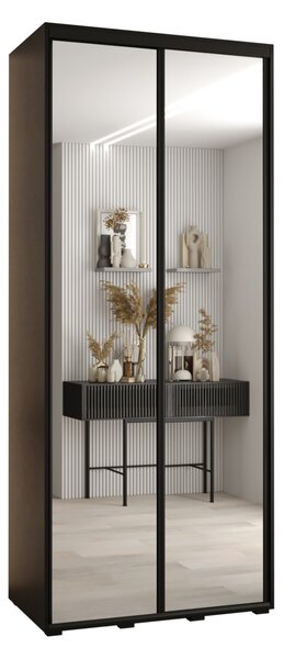 YVONA 2 gardróbszekrény - 120/45 cm, fekete / fekete