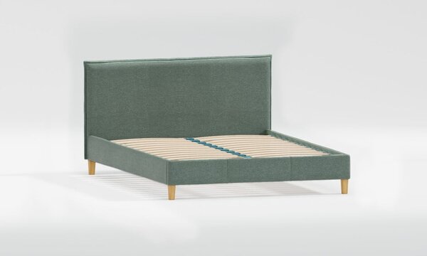 Zöld kárpitozott egyszemélyes ágy ágyráccsal 90x200 cm Tina – Ropez