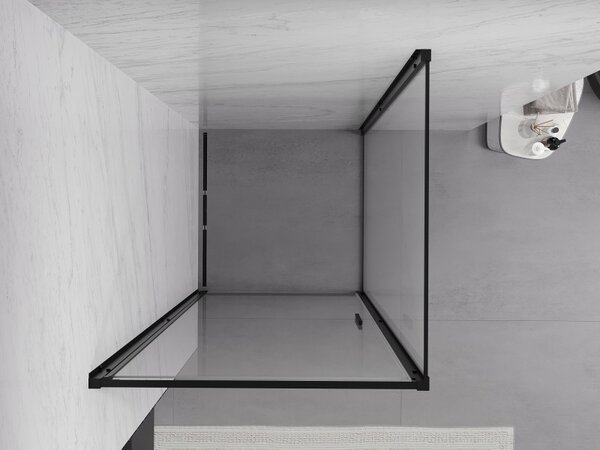 Mexen Exo-B 90 x 90 cm-es nyitható zuhanykabin, átlátszó, fekete - 817-090-090-70-00