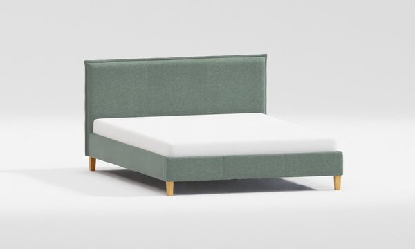 Zöld kárpitozott franciaágy ágyráccsal 200x200 cm Tina – Ropez