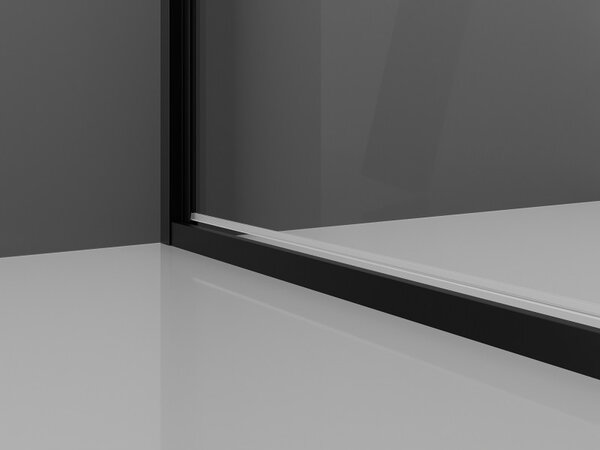 Mexen Exo-B 90 x 90 cm-es nyitható zuhanykabin, átlátszó, fekete - 817-090-090-70-00