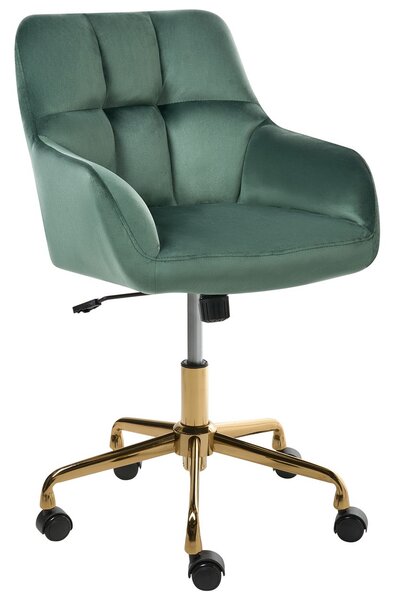 Forgószék PALMDALE Bársony Sötétzöld