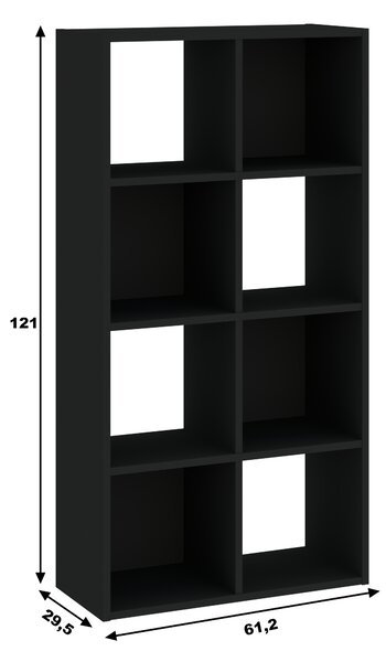Keskeny polc LAMPASES 3 - fekete