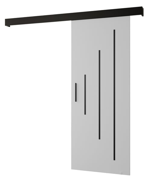 Tolóajtó fekete fogantyúval SALOME 11 - 80 cm, fehér / fekete
