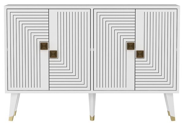 Hanah Home Console White Gold Ahart - White, Gold