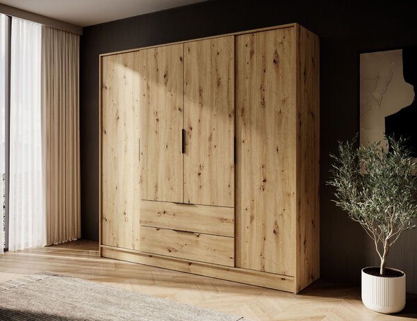 Négyajtós szekrény 206 cm COSIMA - artisan tölgyfa