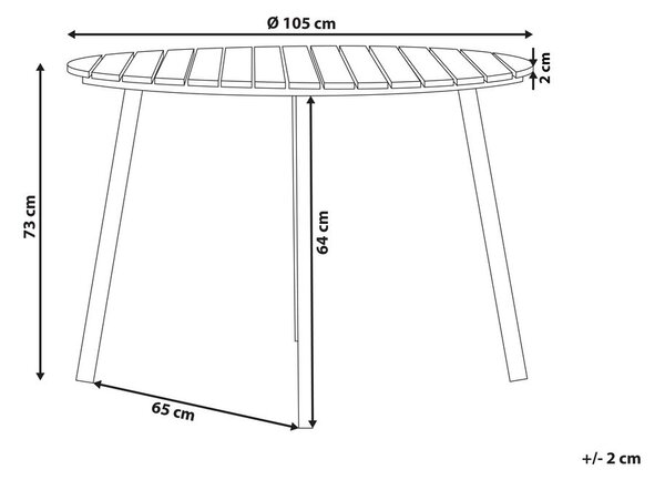 Kerti asztal CAVOLI 105 cm 105 cm Barna