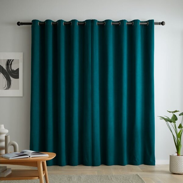 Kékeszöld bársony sötétítő függöny szett 2 db-os 117x137 cm Wilson – Catherine Lansfield