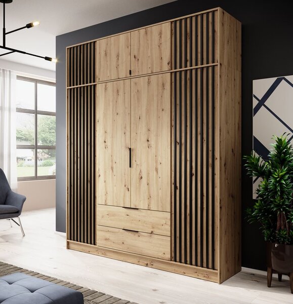 MARFA gardróbbővítmény - szélesség 205 cm, grafit / artisan tölgy