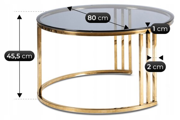 Zestaw Stolików Kawowych TRITON MAX Szary/Złoty