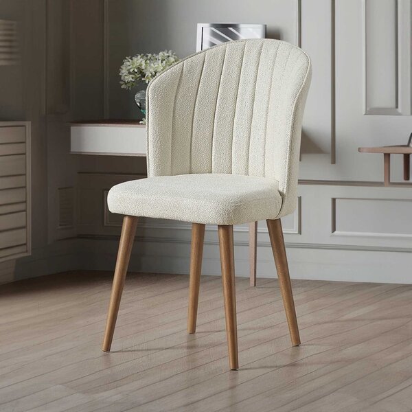 Hanah Home Chair Set (2 Pieces) Cream Walnut Rubi - Cream, Walnut