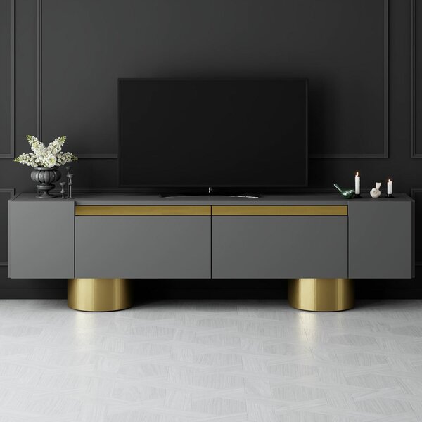 Hanah Home TV állvány Antracit Arany Bohem - Antracit, Arany