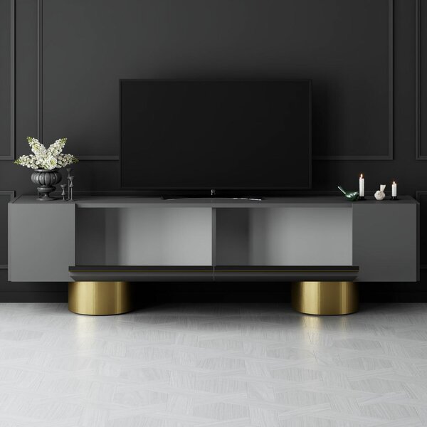 Hanah Home TV állvány Antracit Arany Bohem - Antracit, Arany