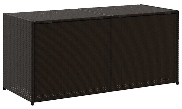 Barna polyrattan kerti tárolóláda 283 L