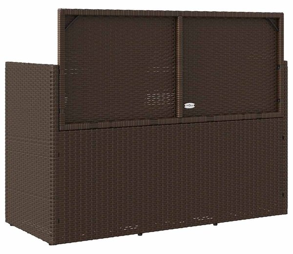 Barna polyrattan kerti pad párnákkal