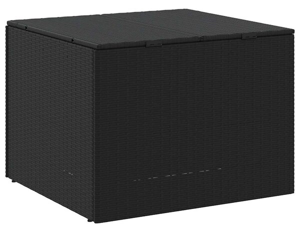 Fekete polyrattan kerti tárolóláda 291 L