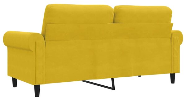 Kétszemélyes sárga bársony kanapé 140 cm