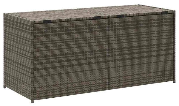 Szürke polyrattan kerti tárolóláda 283 L