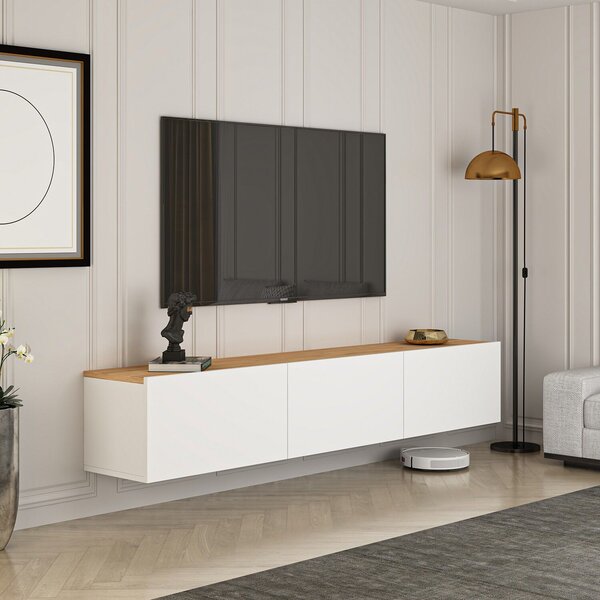 Hanah Home TV állvány Fehér Atlantic Pine West - Fehér, Atlantic Pine