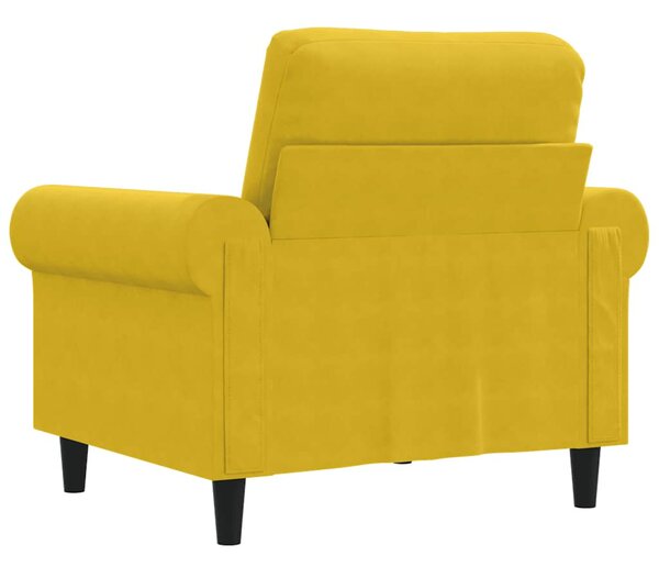 Sárga bársony kanapéfotel 60 cm