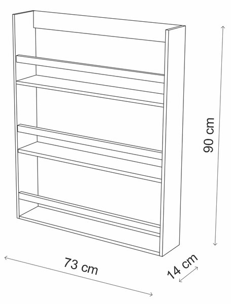 Hanah Home Wall Shelf Black Cm-067-A
