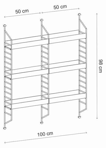 Hanah Home Wall Shelf Black Cm-068