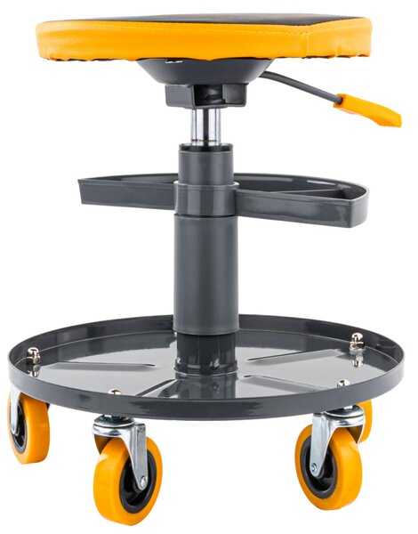 Powermat Teleszkópos Műhelyszék – 150kg teherbírás, 400-520mm – Gurulós kivitel (PM1455)