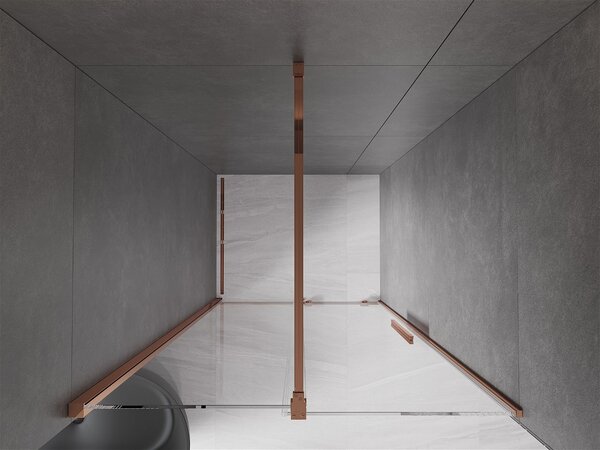 Mexen Velar, nyitható tolóajtó 80x200 cm, 8mm átlátszó üveg, rózsaszín arany, 871-080-000-01-60