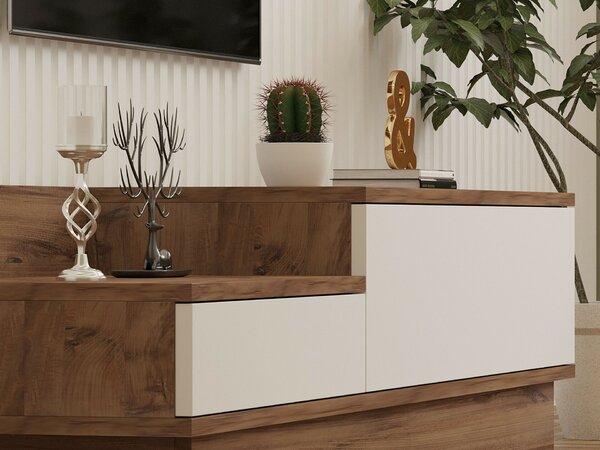 Hanah Home TV Stand Atlantic Pine White Barko
