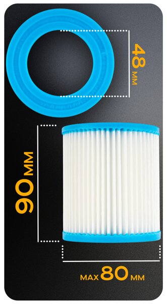 Powermat Medence Szűrőbetét – 80x90mm, I-es típus – PM-PFDB-16T szivattyúhoz (PM1516)