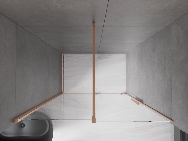Mexen Velar, nyitható tolóajtó 130x200 cm, 8mm átlátszó üveg, rézmatt, 871-130-000-01-65