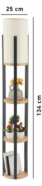 Opviq Állólámpa Natural Black Circle Nora - SRC