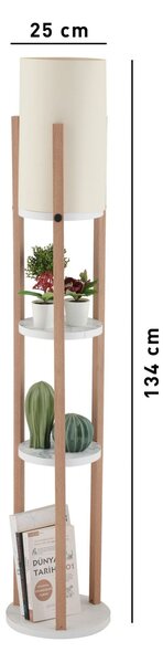 Opviq Floor Lamp White Natural Circle Nora - White