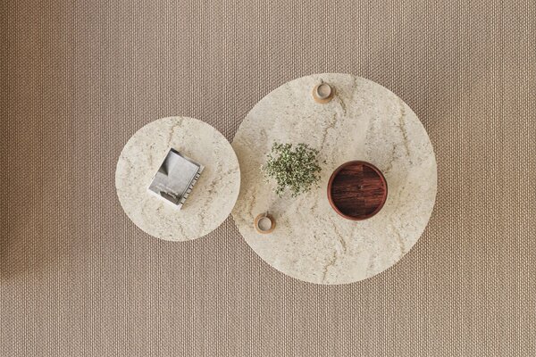 Hanah Home Coffee Table Set Travertine Walnut Private - Travertine, Walnut
