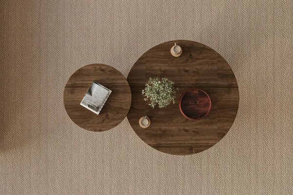 Hanah Home Dohányzóasztal szett WalnutTravertine Private - dió, travertínó