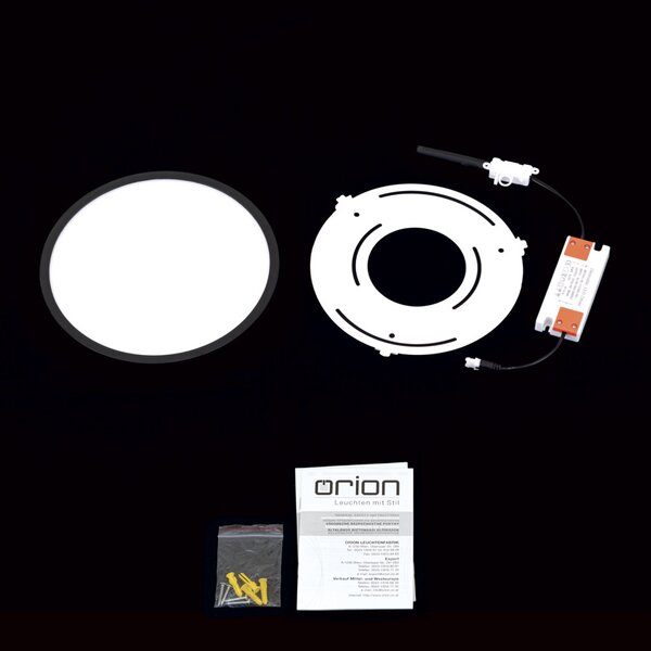 DISC LED mennyezeti lámpa, 24 cm, fekete