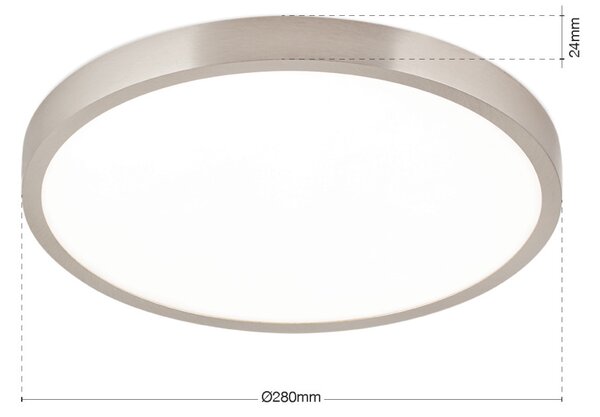 DISC LED mennyezeti lámpa, 28 cm, szatén