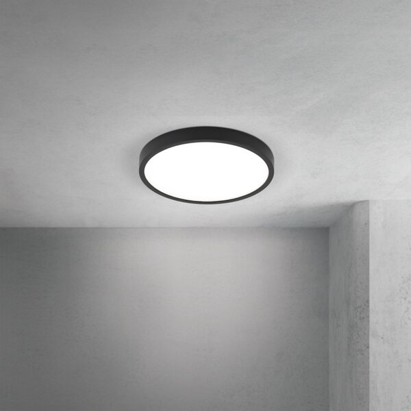 DISC LED mennyezeti lámpa, 24 cm, fekete