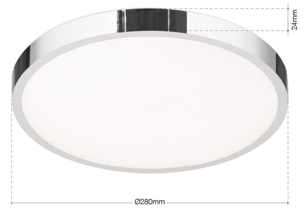 DISC LED mennyezeti lámpa, 28 cm, króm