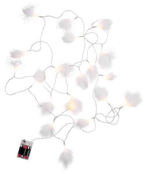 FEATHERS égősor tollakkal USB csatlakozóval, 20 égő