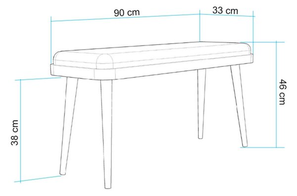 Hanah Home Bench Oak Cream Vina Mini 1005 - Oak, Cream