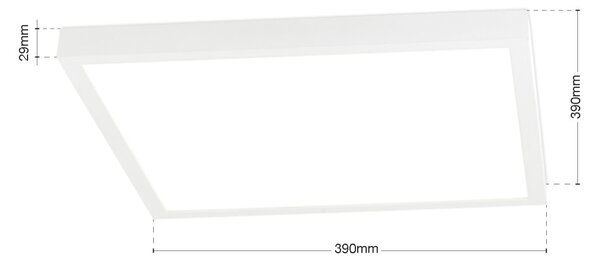 DISC LED mennyezeti lámpa, négyzetes, 39×39 cm, fehér
