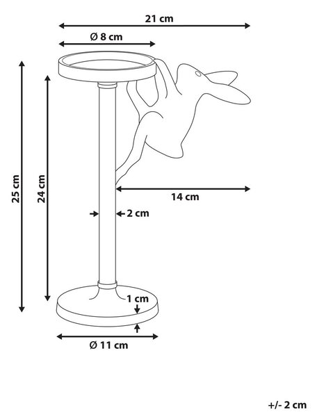 Gyertyatartó KOSOR Fém 25 cm Arany