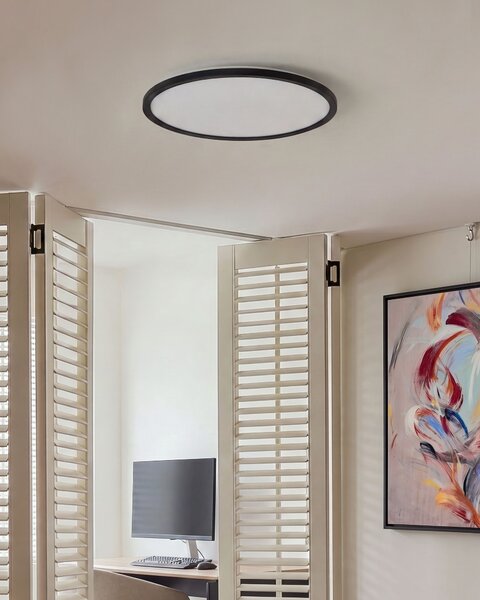 LED mennyezeti lámpa VELORA Távirányítóval Dimmer funkcióval Fekete