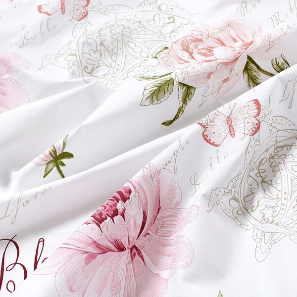 Goldea pamut asztali futó - pünkösdirózsa mintás 35x120 cm | FAVI.hu