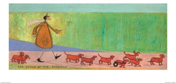 Művészeti nyomat Sam Toft - The March of the Sausages, Sam Toft, (60 x 30 cm)