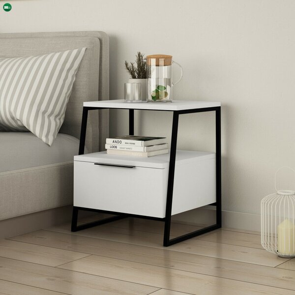 Hanah Home Nightstand White Pal - Fehér