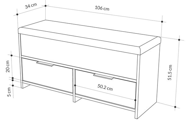 Hanah Home Shoe Cabinet Hitit Cove Shoe Bench - Hitit
